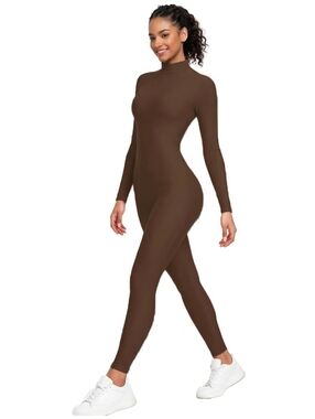 Mock Neck Long Sleeve Bodysuit ▪︎ Coffee ▪︎ Sz XL